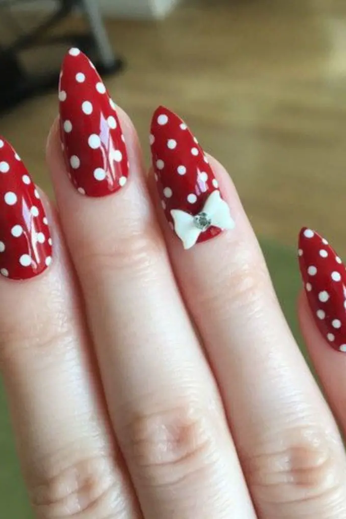 Subtle Polka-Dotted Charm Nail Design
