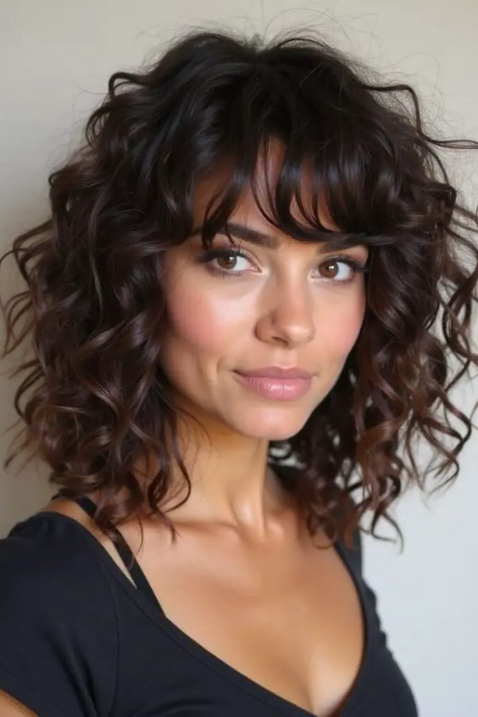 23. Romantic Curly Fringe