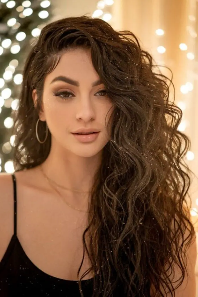 Soft Curls with Glitter Roots
