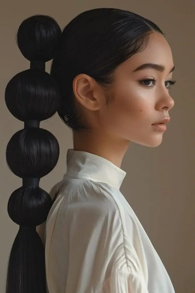 Bubble Ponytail and Turtleneck Layers