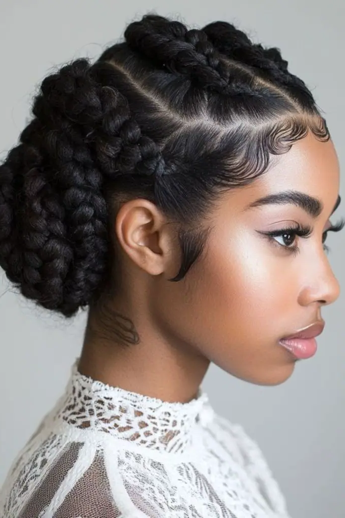 Elegant Twisted Crown Bun