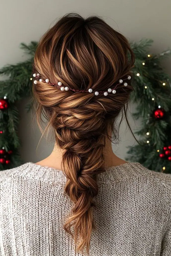 25. Halo Braid with Silver Pins