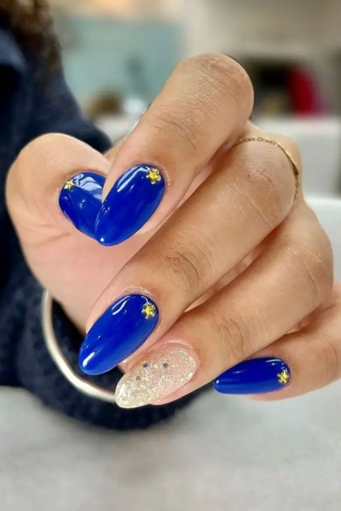 Cobalt Flame Brilliance Nail Design