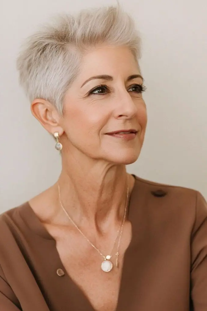 26. Cropped Pixie with Defined Sideburns