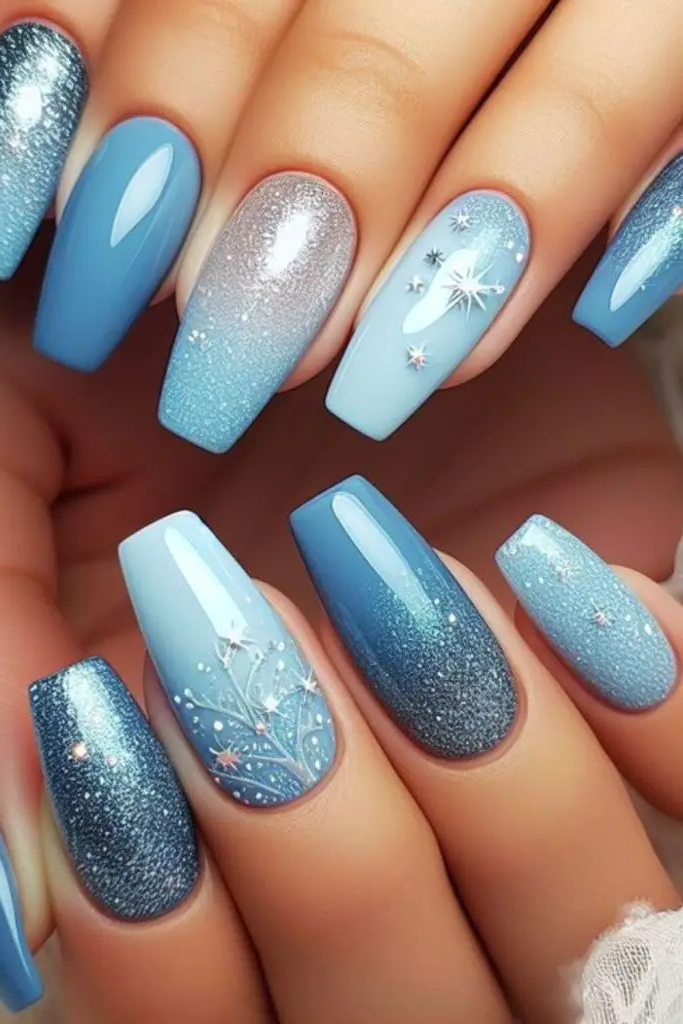 27. Pale Blue with Snowfall Accents