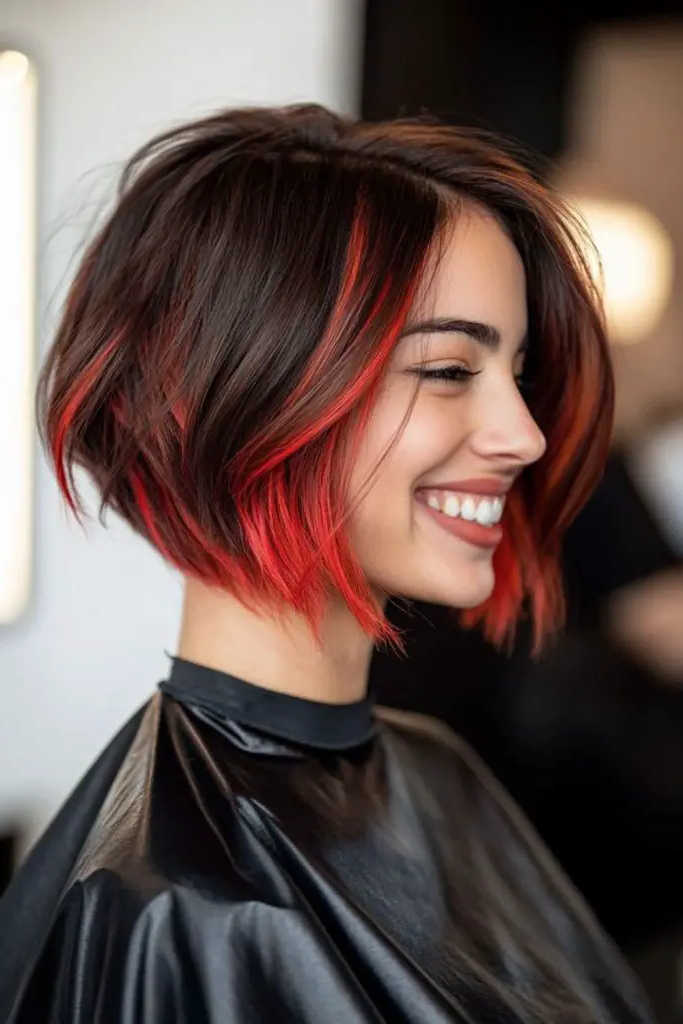 27. Asymmetrical Bob with Highlights