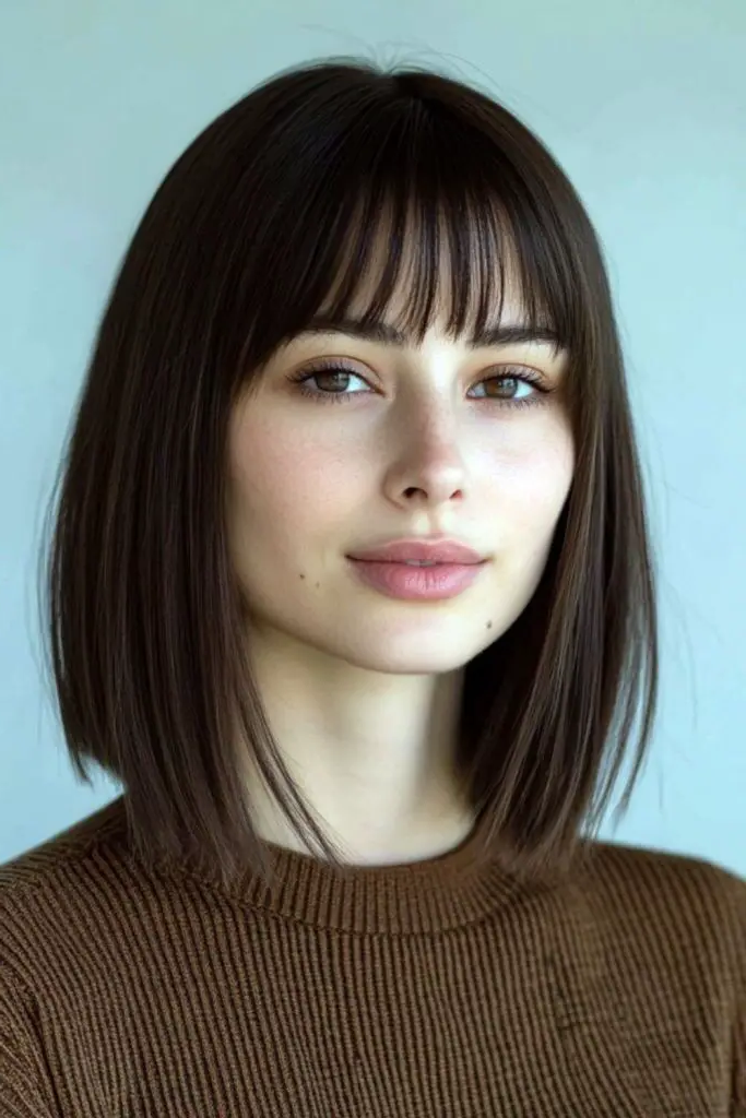 Polished Blunt Bangs
