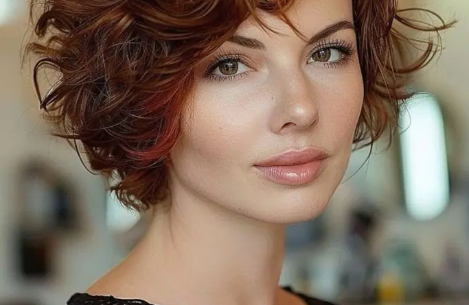 28. Asymmetrical Curled Bob