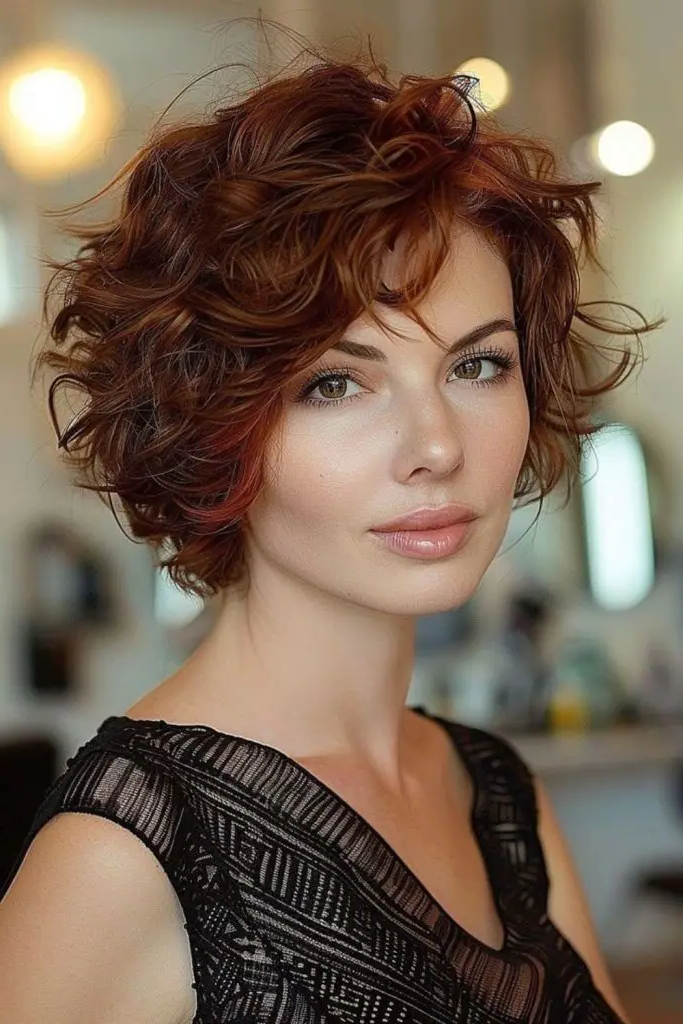 Asymmetrical Curled Bob Hairstyle