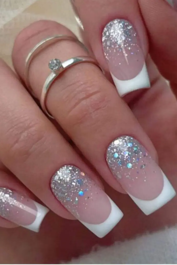 Elegant French Sparkle Nail Design