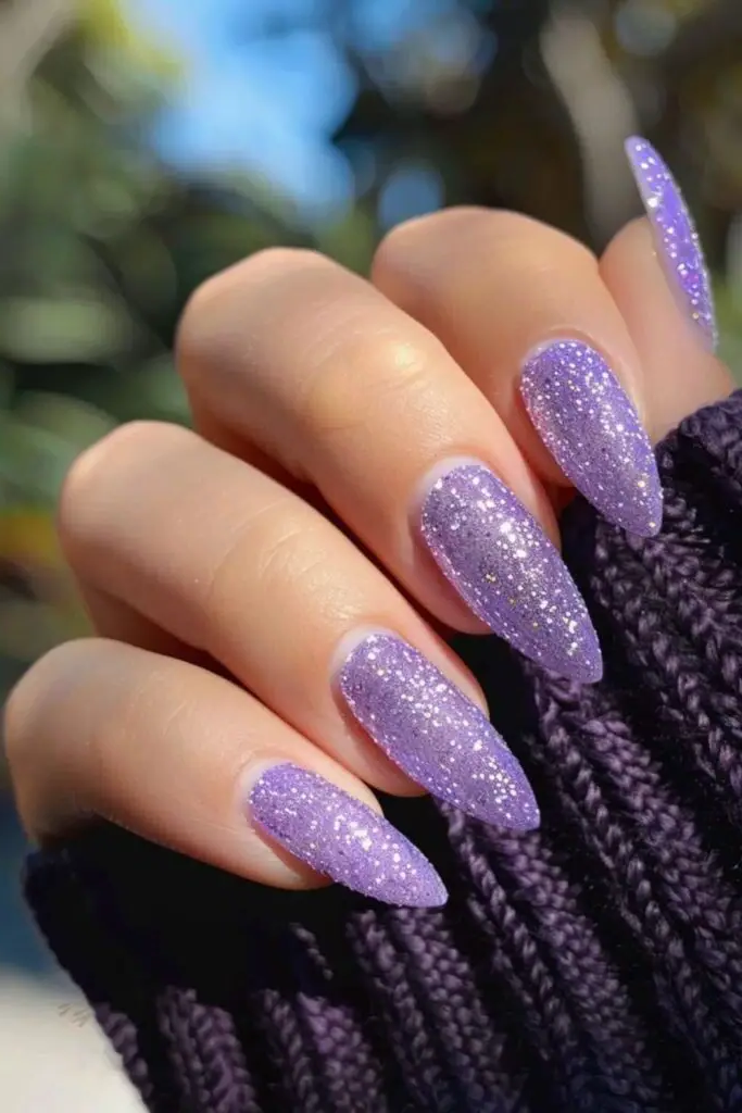 Lavender Frostbite Nail Design