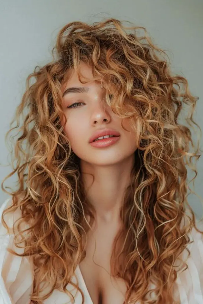Rustic Copper Curls with Honey-Blonde Edges