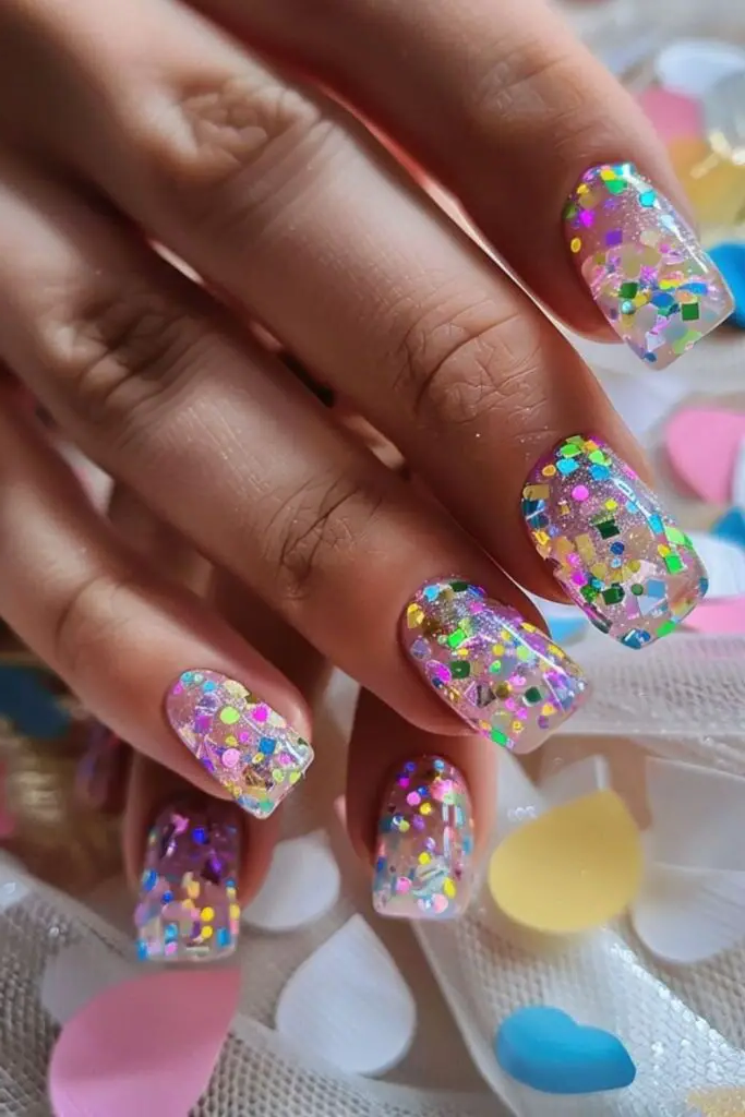 Confetti Explosion Nail Art