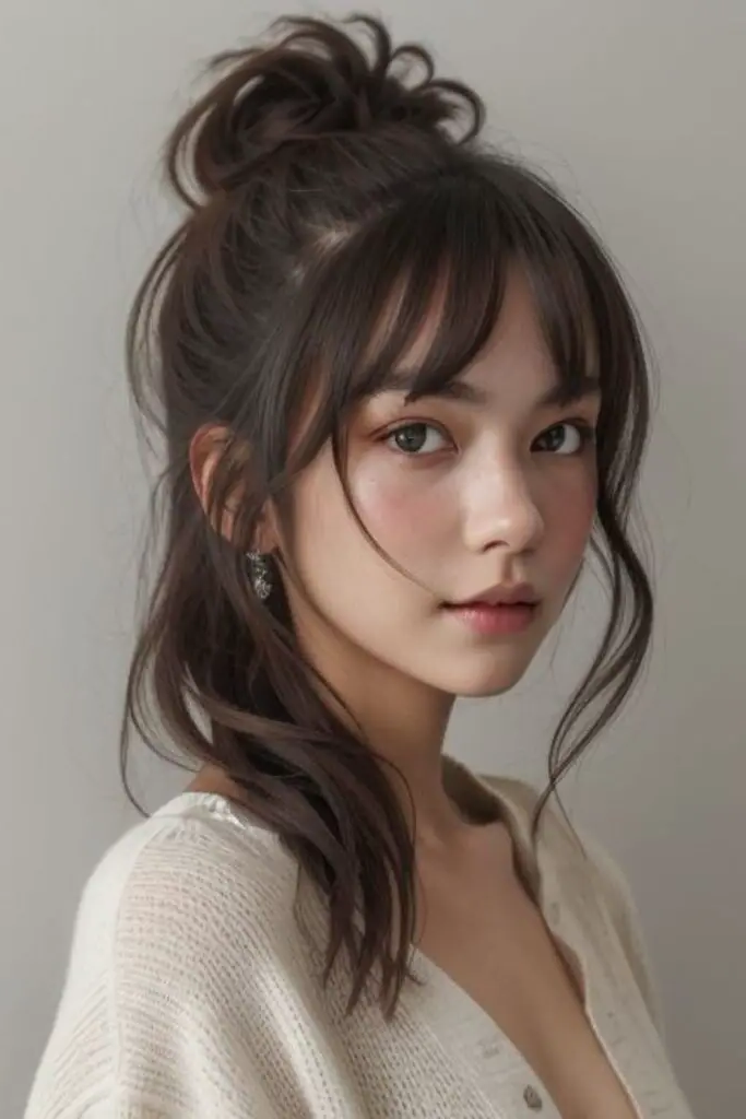 4. Half-Up Messy Bun