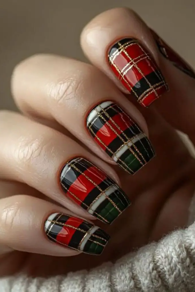 Rustic Plaid Nail Patterns