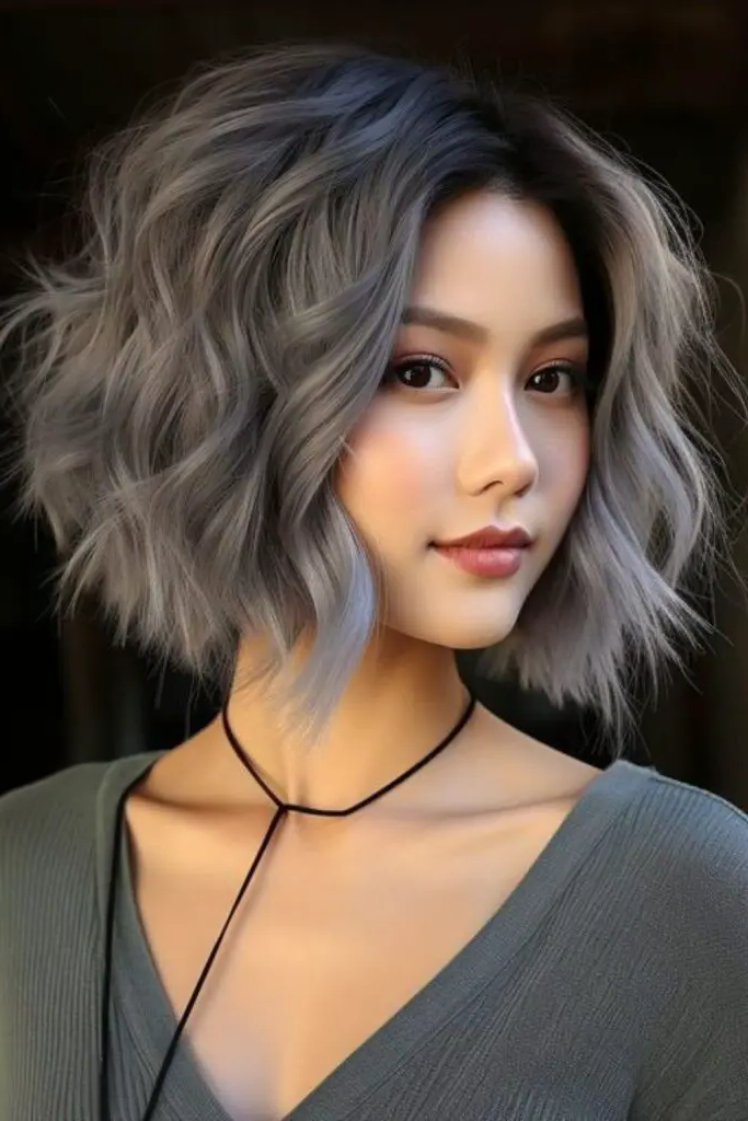 Charcoal Textured Bob Haircut