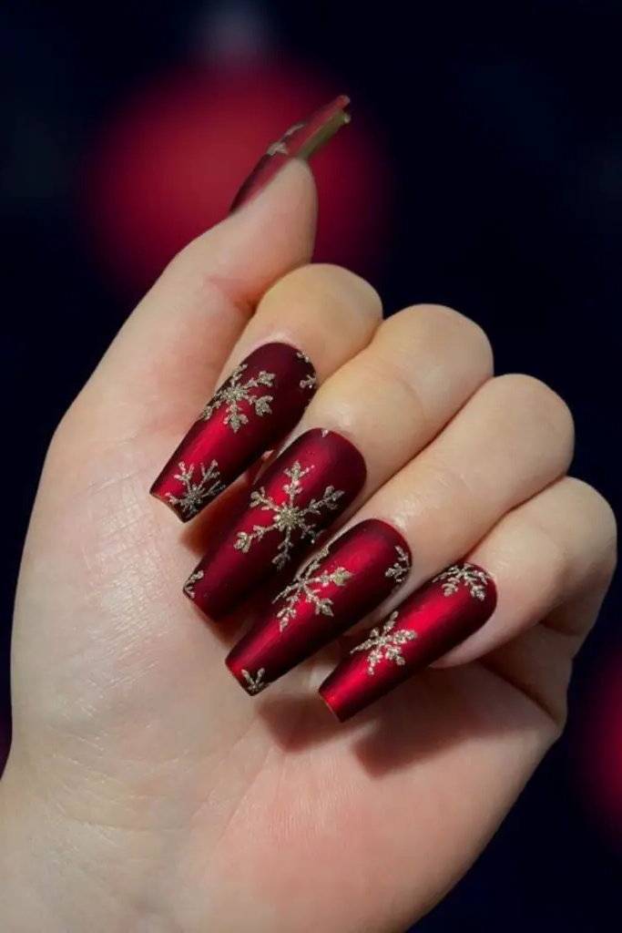 Red Velvet Royale Nail Design