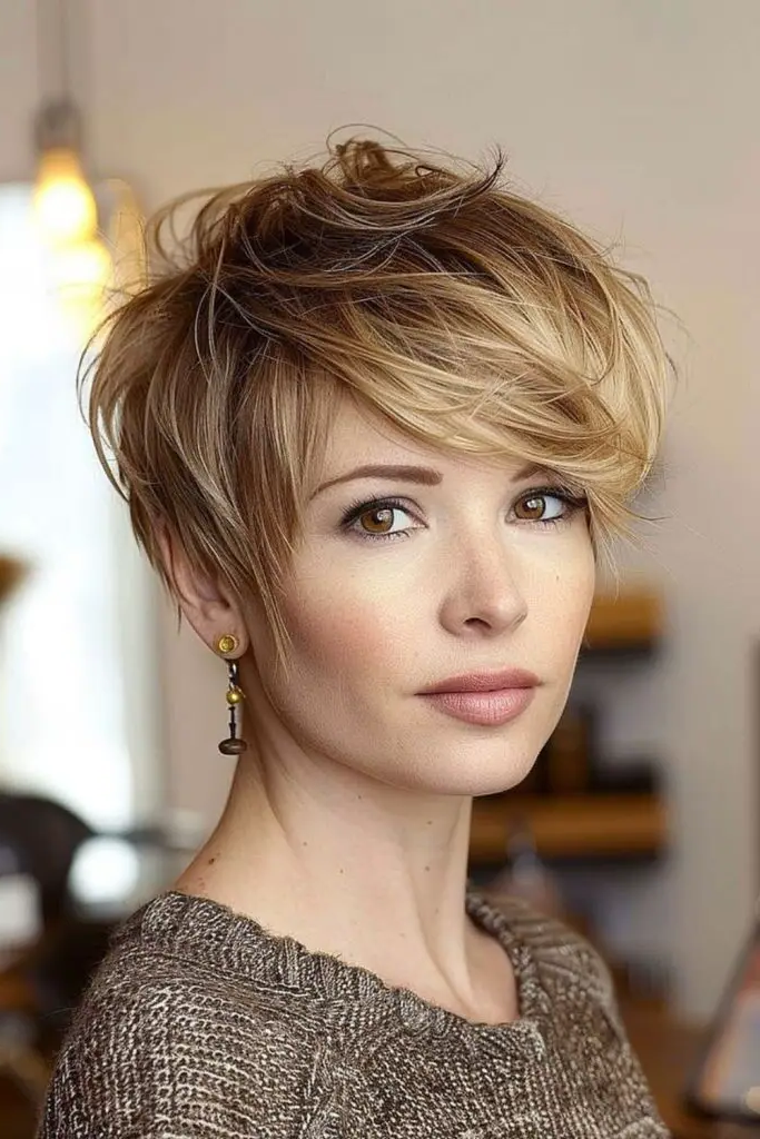 Feathered Pixie with Lifted Fringe Hairstyle