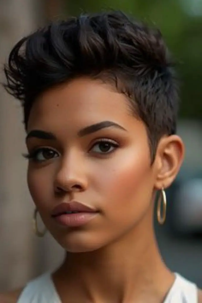 6. High-Fade Pompadour Pixie