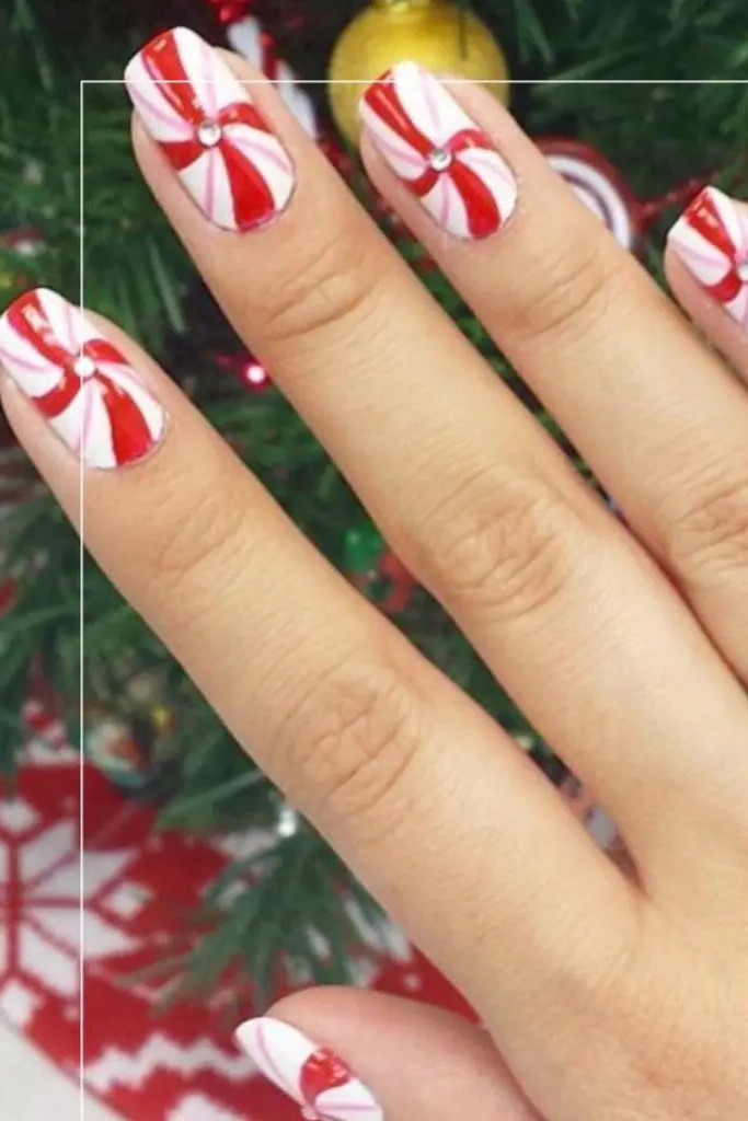 Peppermint Twist Nail Design