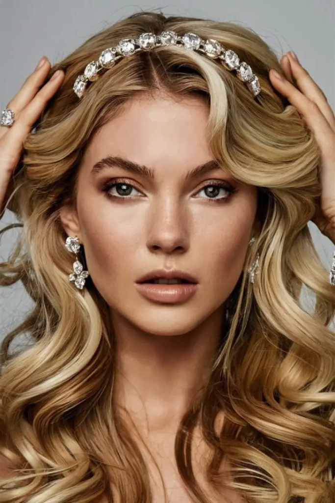 Sparkling Headband Curls: Vintage Holiday Glam