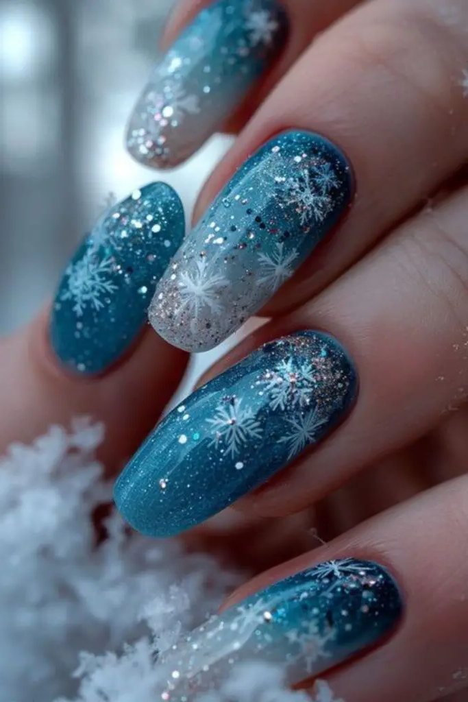 7.Icy Blue Luxe Nail Polish