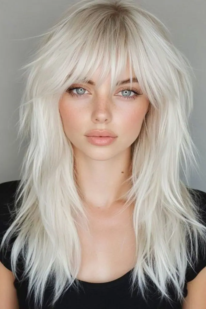 7. Ice-Dusted Bardot Bangs