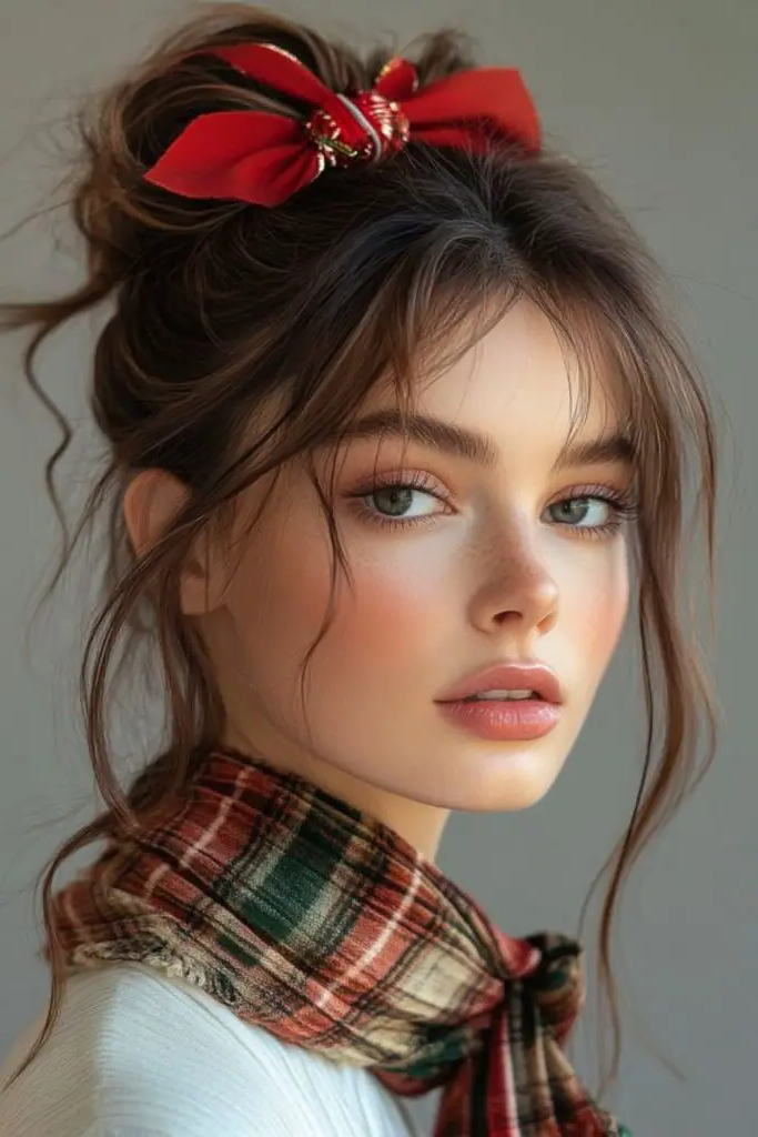 Messy Holiday Bun: Relaxed and Refined