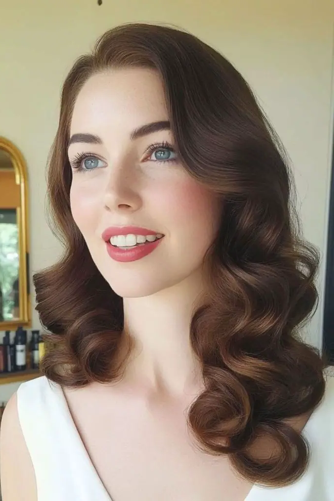 7. Retro Victory Rolls with Soft Waves