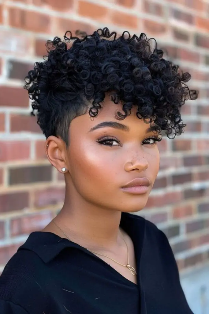 Sculpted Curly Crop Hairstyle