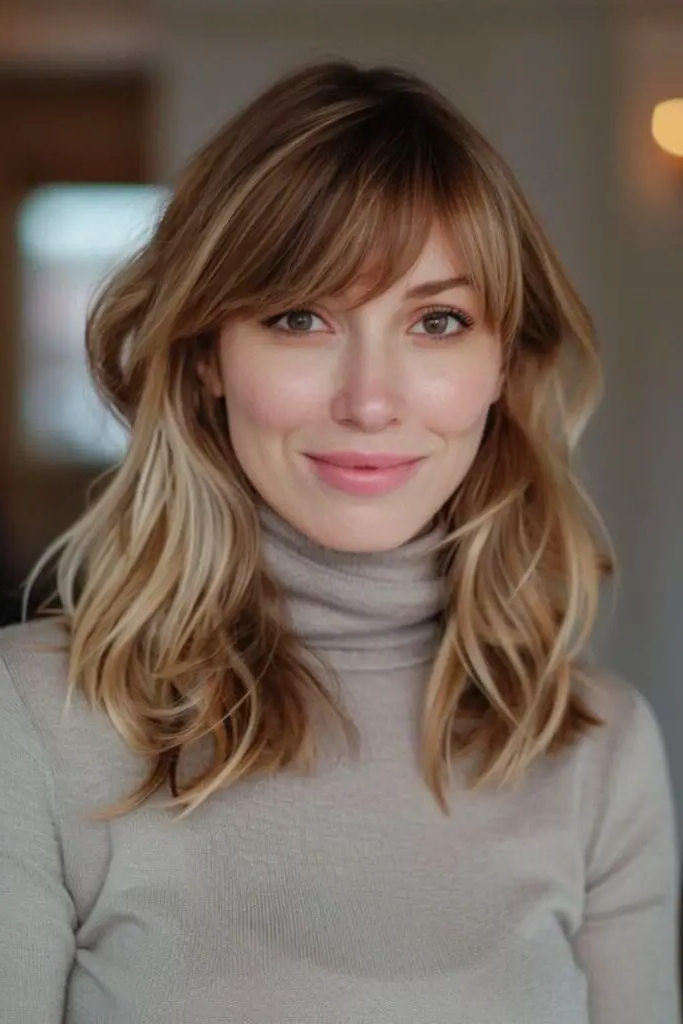 7. Side-Swept Bangs