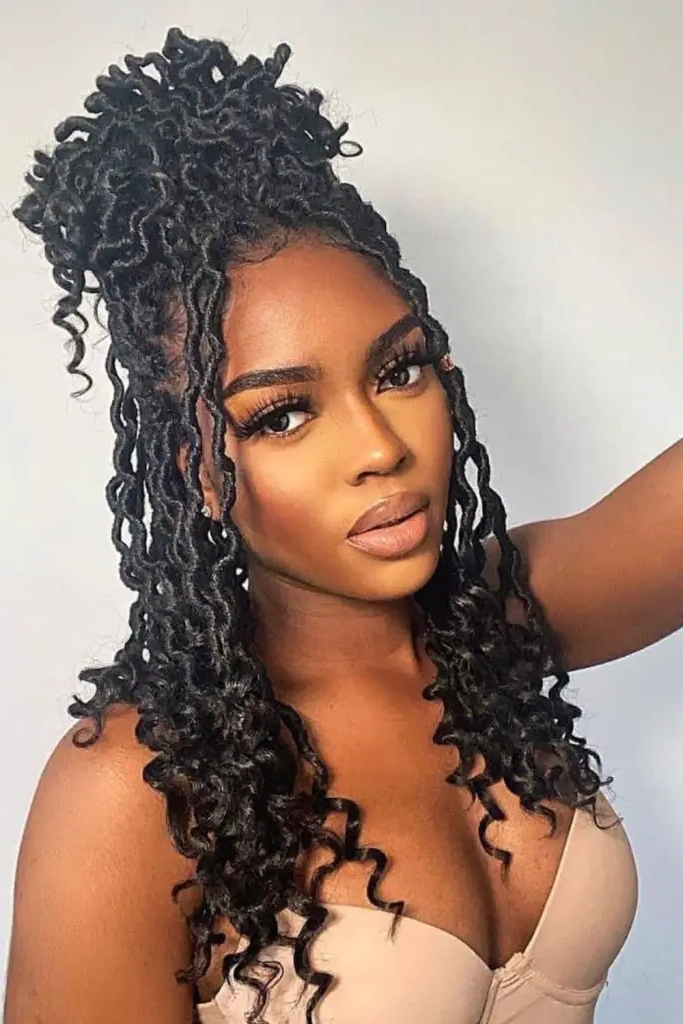 Sleek Goddess Faux Locs Hairstyle