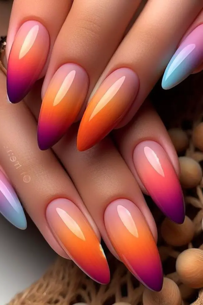 Sunset Glow Fantasy Nail Design