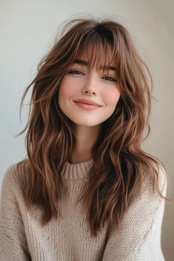 7. Textured Curtain Bangs