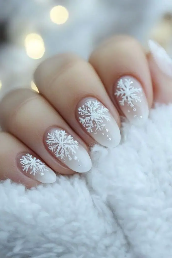 Minimalist Snowflakes on Pastel Base Design
