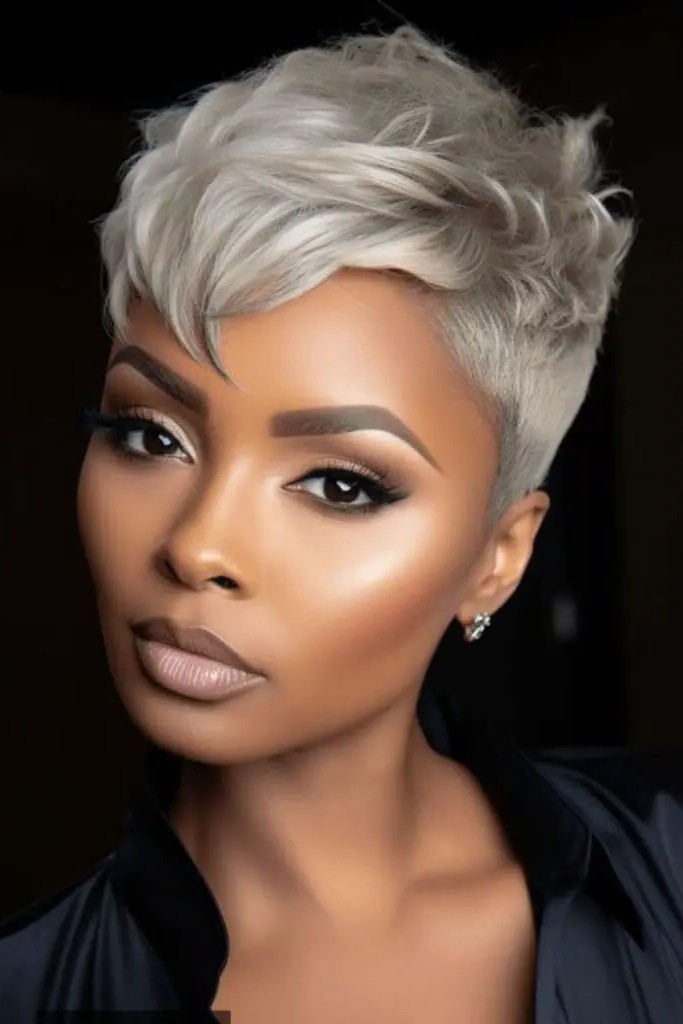 Bold Platinum Pixie Magic Haircut