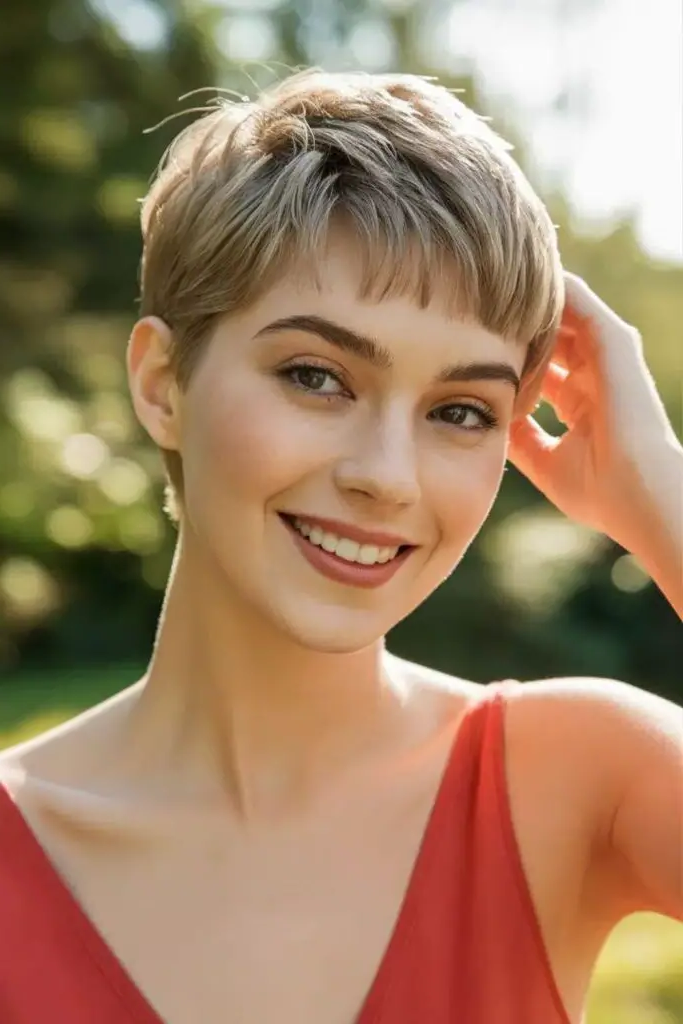 9. Edgy Pixie with Micro Bangs