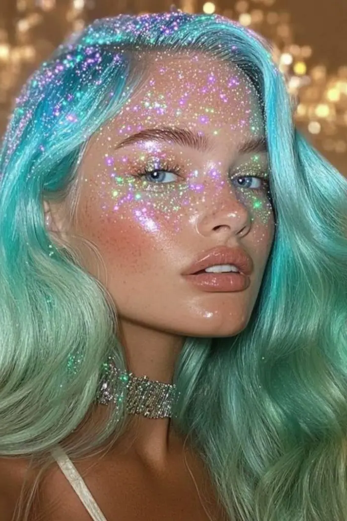 Soft Waves with Glitter Roots